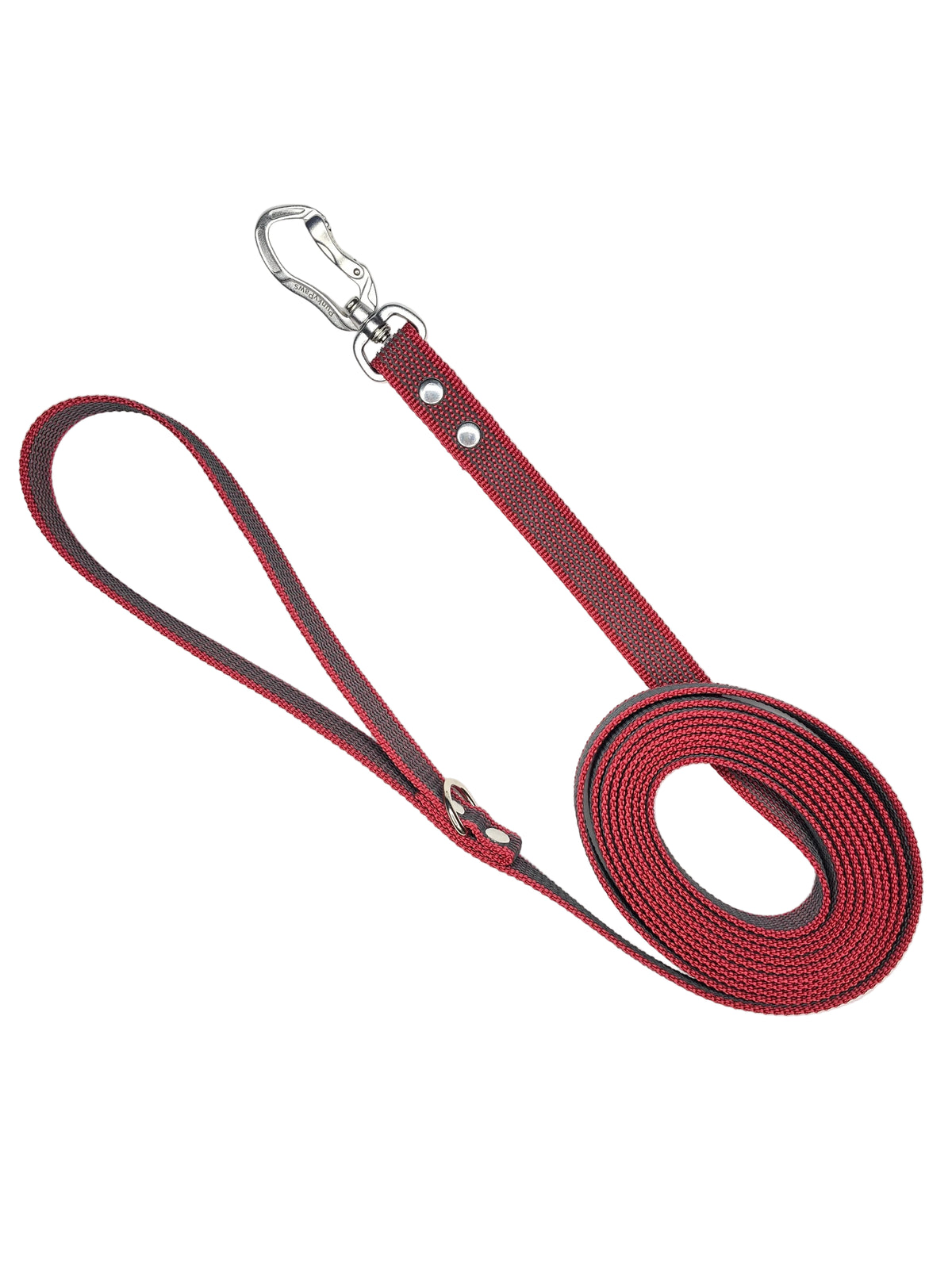 Rubberised leash - Burgundy