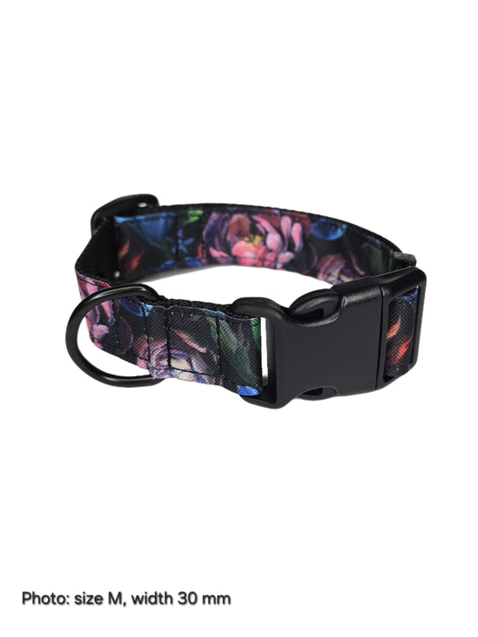 Dog Collar - Dark Flowers