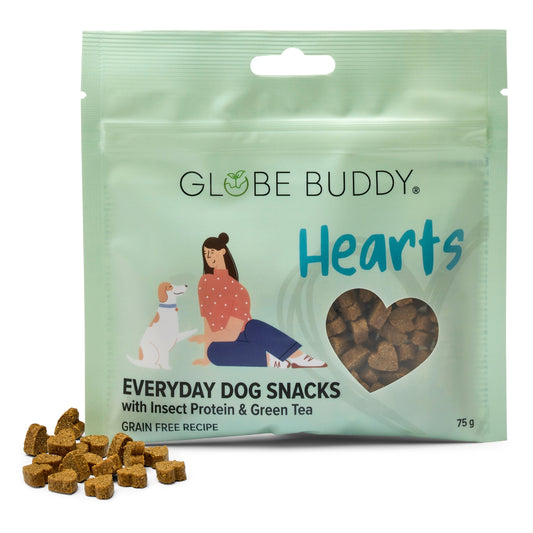 Globe Buddy Hearts – Insektu proteīn un zaļo tēju