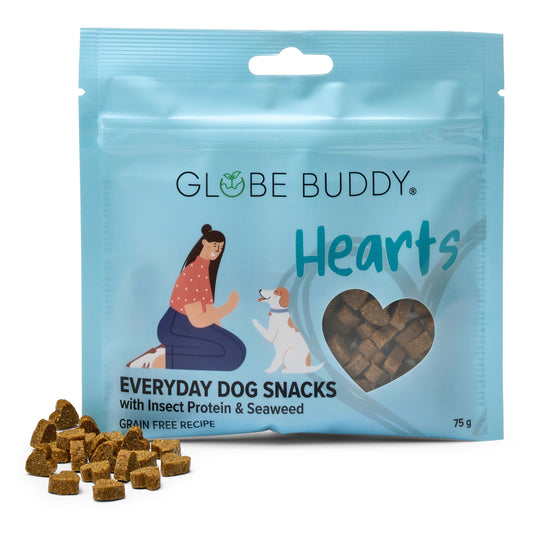 Globe Buddy Hearts – Gardumi ar kukaiņu proteīnu un jūras aļģēm