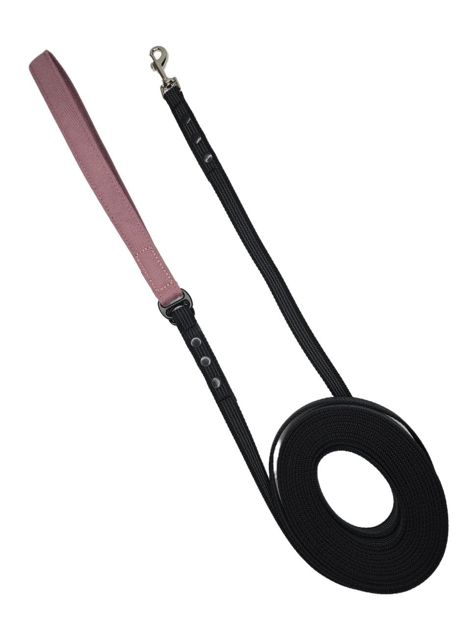 Leash 1.5 cm - Black with a single-color handle of your choice